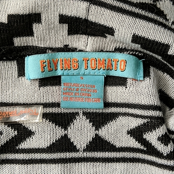 Flying Tomato Tribal Black Blue Cardigan G24 - Picture 6 of 8